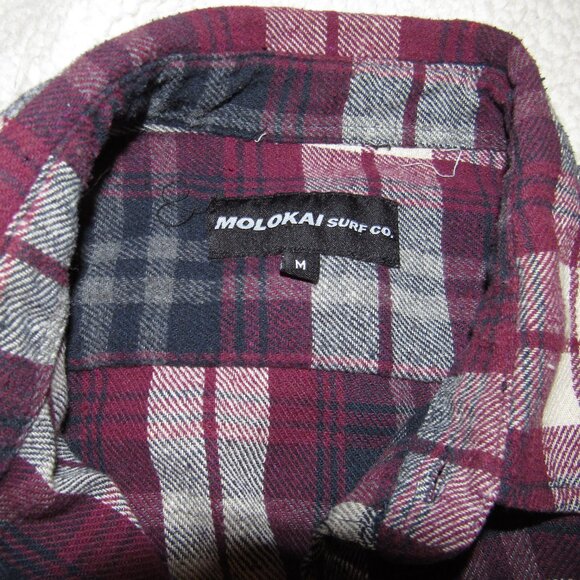Molokai Surf Co. Flannel Light Jacket/Shirt Size M Poly/Cotton 2 Pockets - Picture 4 of 6